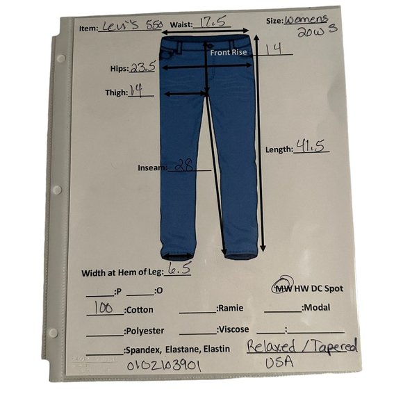 Vintage Levis 550 Jeans Womens 20W 28 Relaxed Fit Tapered Leg Medium Wash - Picture 9 of 9